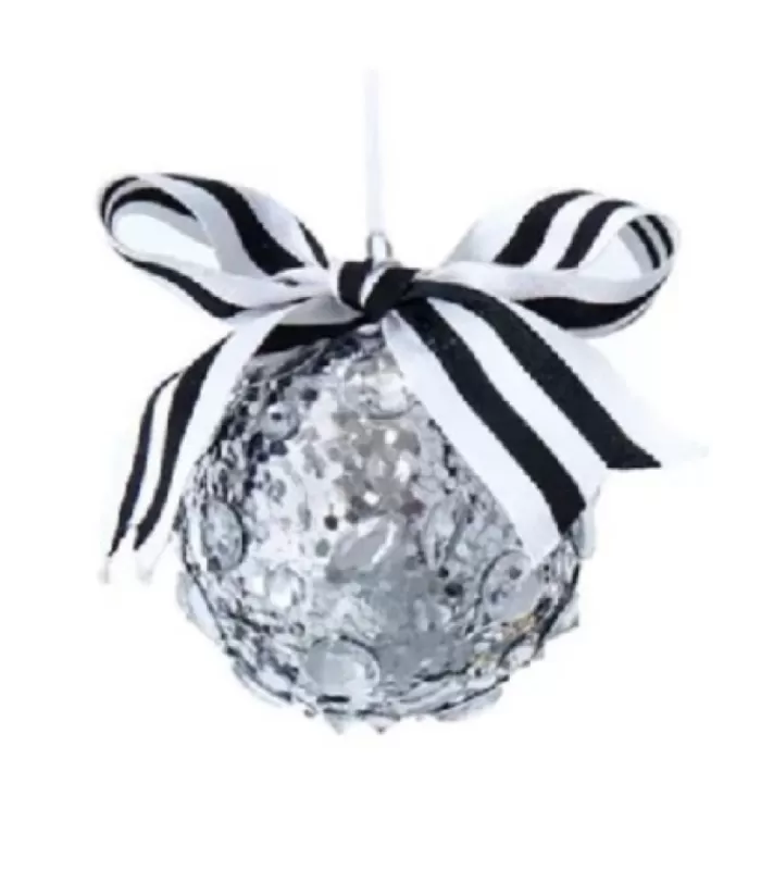 Boutique de Noël 100Mm Silver Ball Elegance Ornament