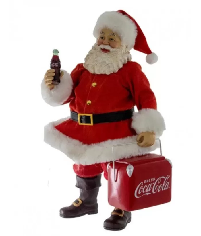 Boutique de Noël 10.5" Coke Santa W/Cooler