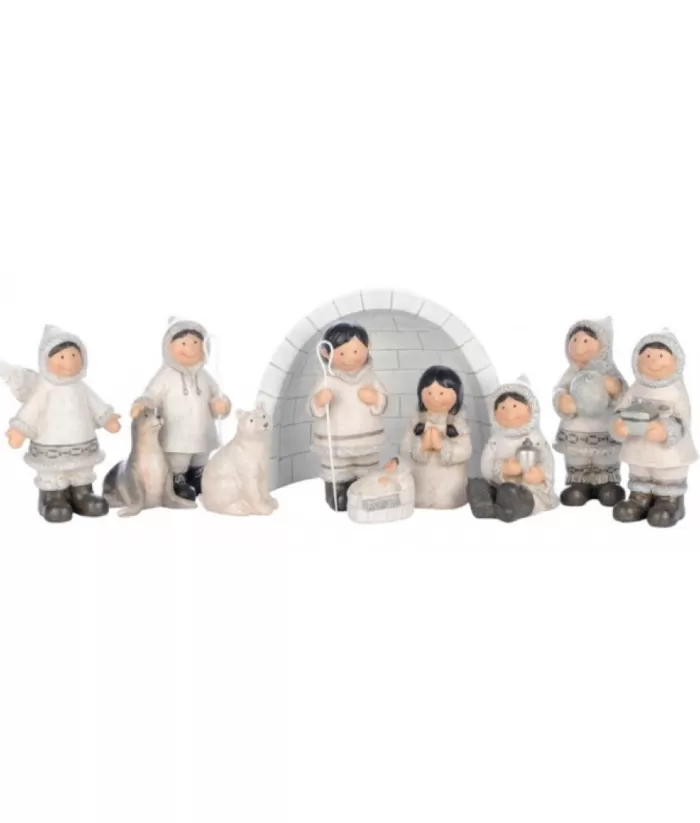 Boutique de Noël 11-Piece Inuit Nativity Scene