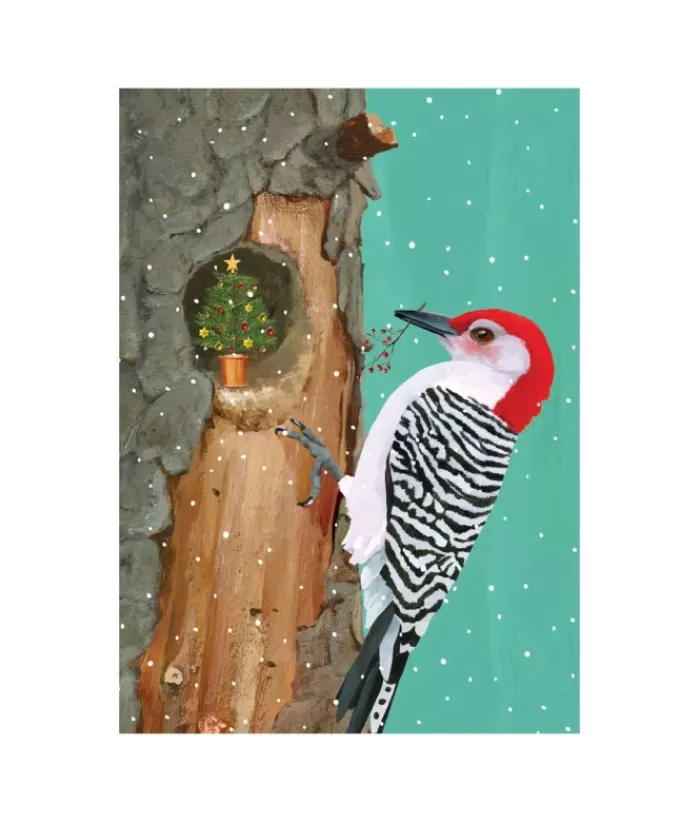 Boutique de Noël Cartes De Noël*1 Card, Woodpecker