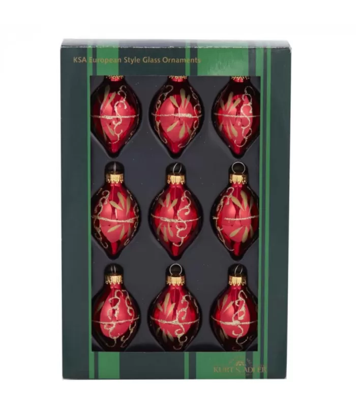 Boutique de Noël 35Mm Miniature Red And Gold Glass Ornaments