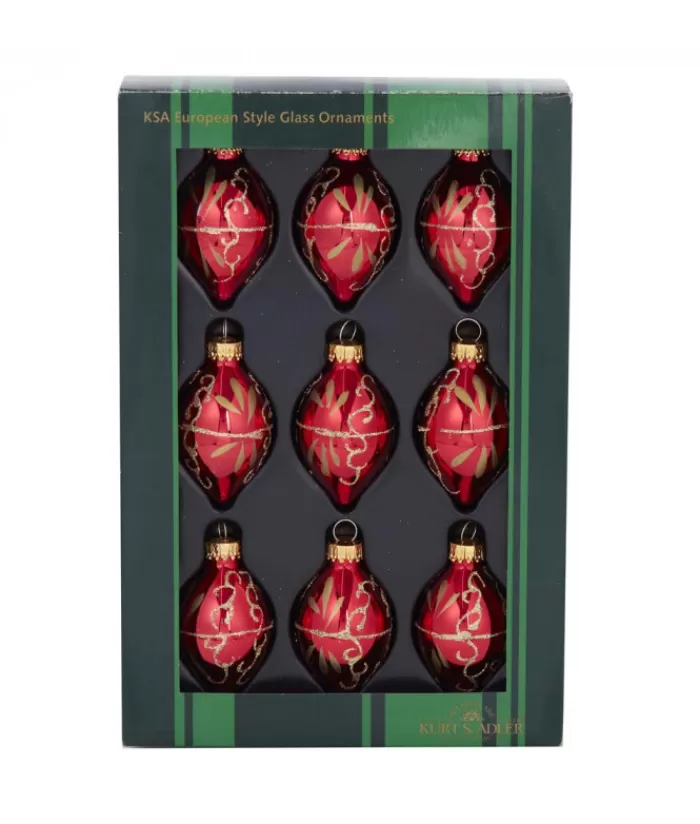 Boutique de Noël Divers*35Mm Miniature Red And Gold Glass Ornaments