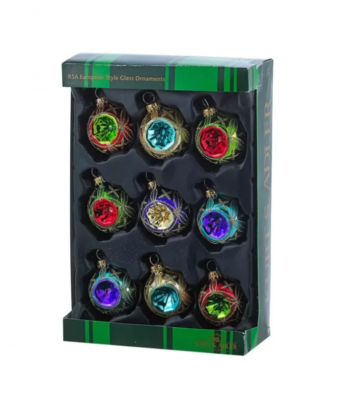 Boutique de Noël Divers*45Mm Miniature Multicolored Glass Reflector Ornaments