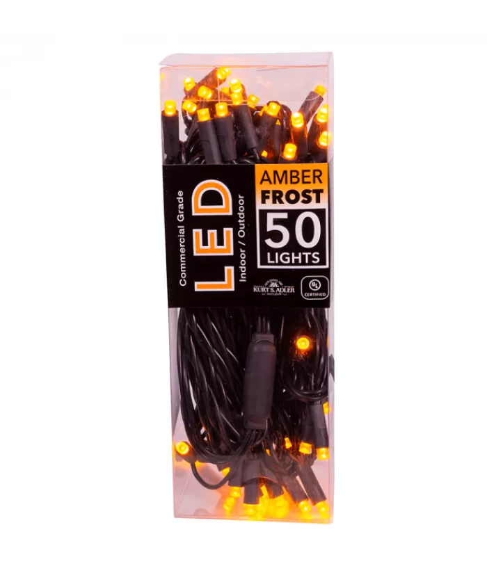 Boutique de Noël Ensemble De Lumières*50-Light 5Mm Amber Frost Led Black Wire Light Set