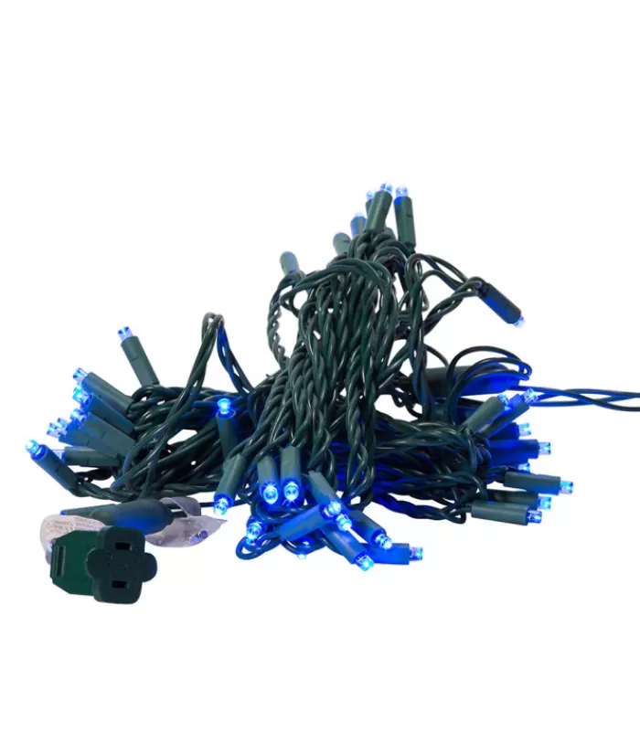 Boutique de Noël Ensemble De Lumières*50-Light 5Mm Blue Led Green Wire Light Set