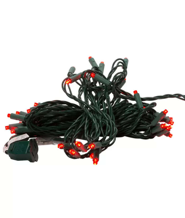 Boutique de Noël Ensemble De Lumières*50-Light 5Mm Red Led Green Wire Light Set