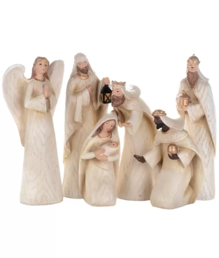 Boutique de Noël Divers*6-Piece Ivory Coloured Nativity