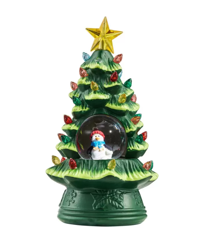 Boutique de Noël Sapins De Table*7"Tree W/Snowman In Wd