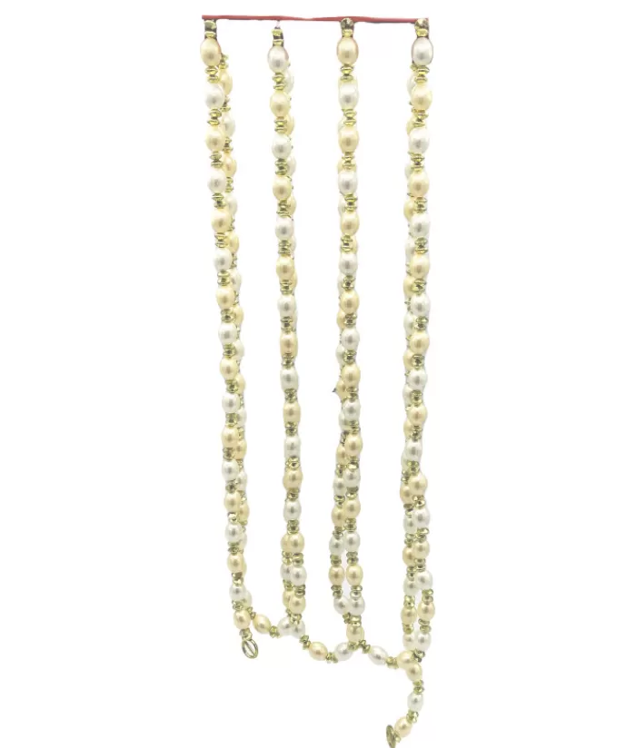 Boutique de Noël Guirlandes*9' Ivory/Gold Beads Garland