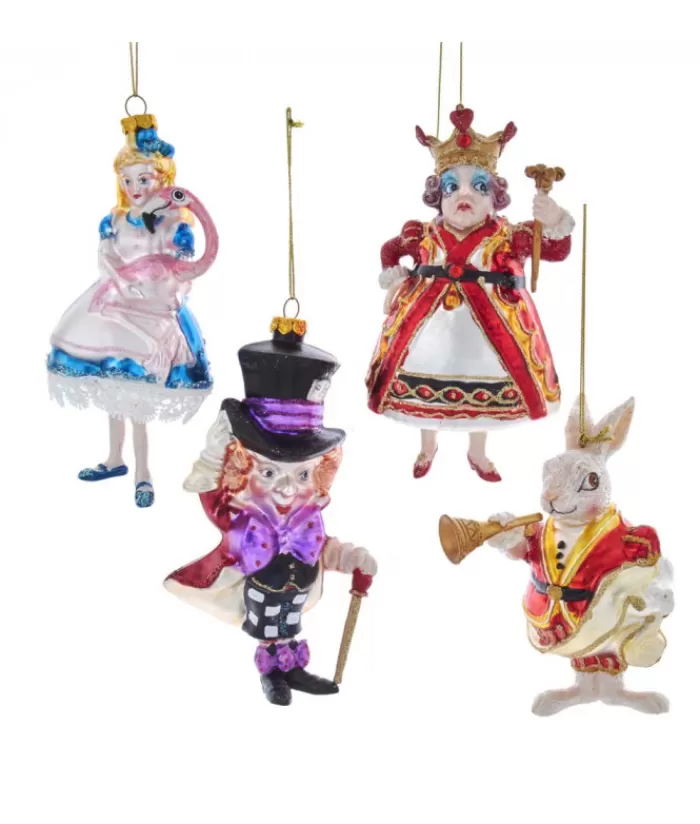 Boutique de Noël Divers*Alice In Wonderland Glass Ornament 4-Piece Set