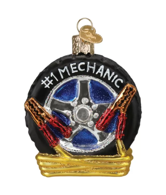 Boutique de Noël Auto Mechanic Glass Ornament