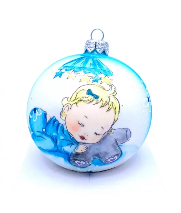 Boutique de Noël Baby Boy Glass Ornament