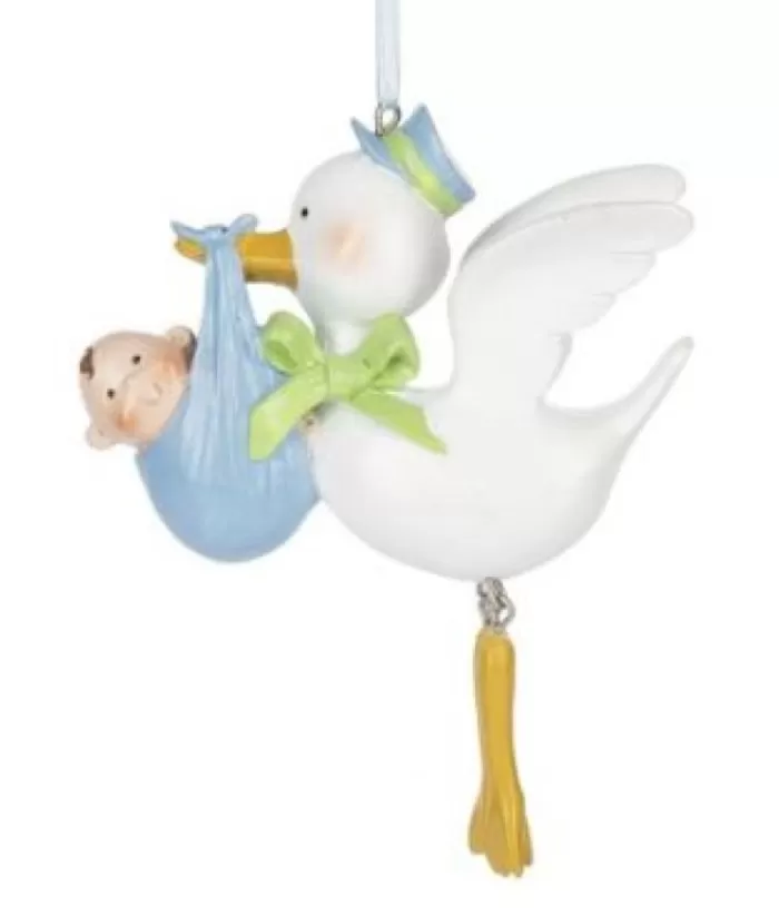 Boutique de Noël Baby Boys`S First Christmas With Stork, Ornament