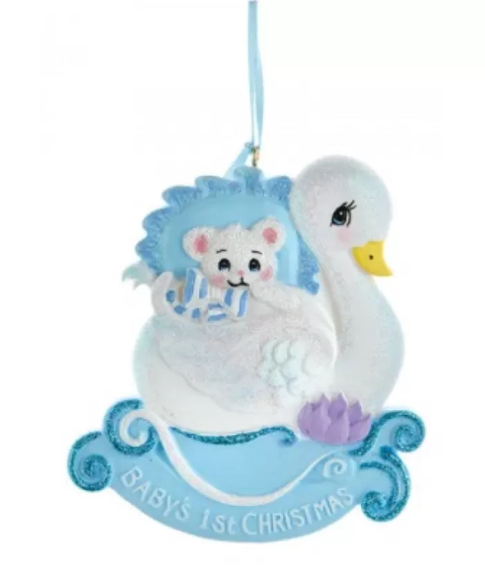 Boutique de Noël Premier Noël*Baby'S 1St Christmas'' Blue Swan Ornament