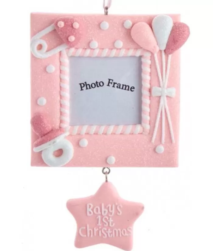 Boutique de Noël Premier Noël*Baby'S 1St Christmas'' Pink Photo Frame Ornament