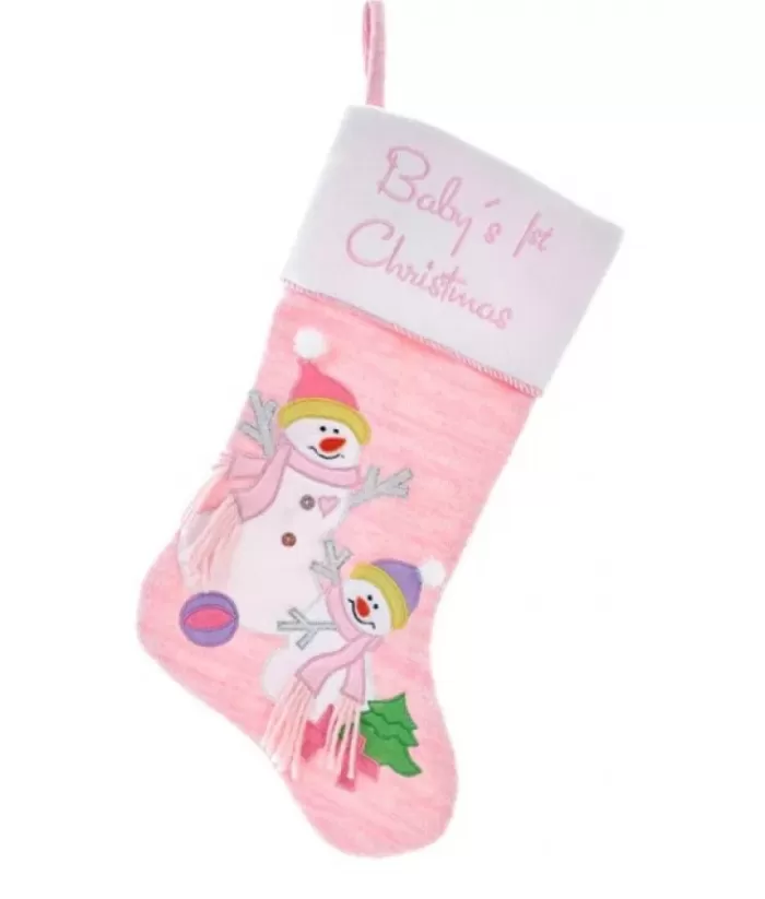 Boutique de Noël Baby'S 1St Christmas Pink Stocking