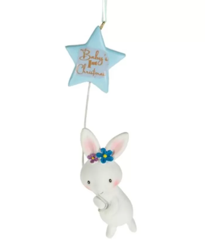 Boutique de Noël Premier Noël*Baby'S First Bunny With Blue Star Ornament