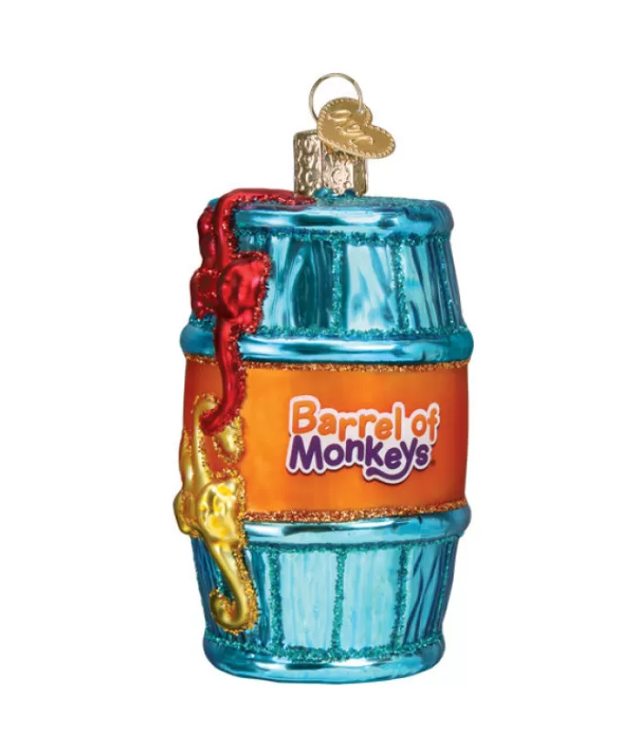 Boutique de Noël Divers*Barrel Of Monkeys Glass Ornament