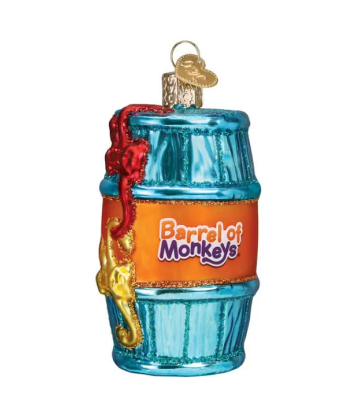 Boutique de Noël Barrel Of Monkeys Glass Ornament