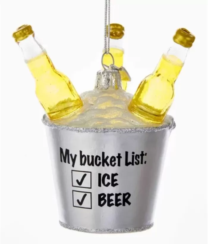 Boutique de Noël Beer Lovers Bucket List, Glass Ornament