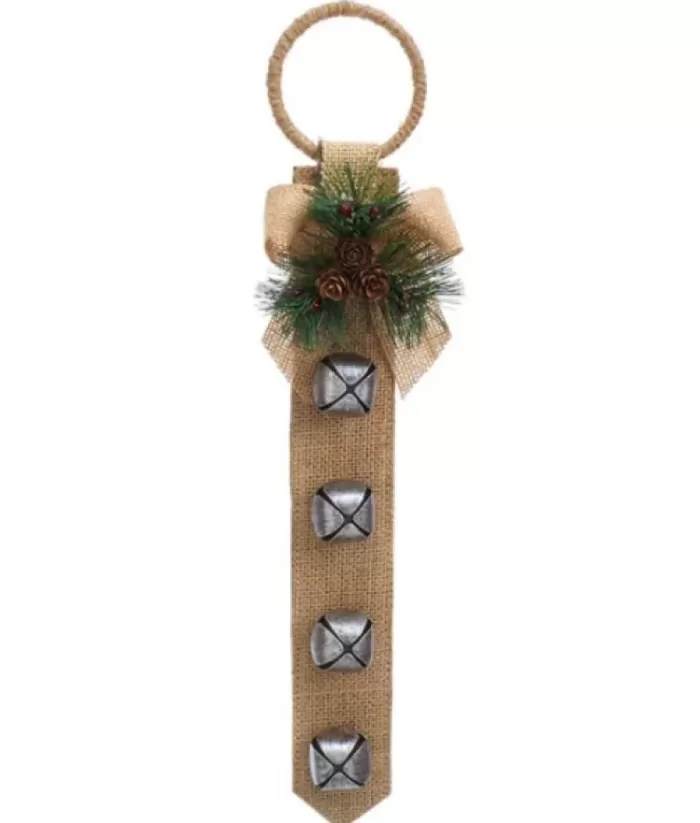 Boutique de Noël Beige Door Hanger With Bells