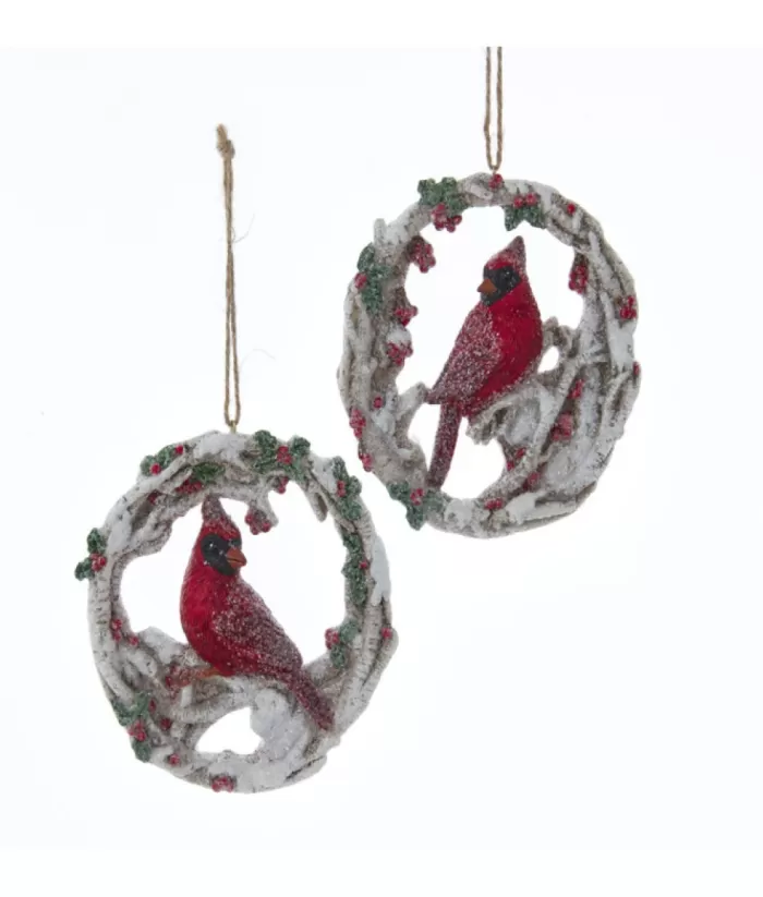 Boutique de Noël Birch Berry With Cardinal Ornament