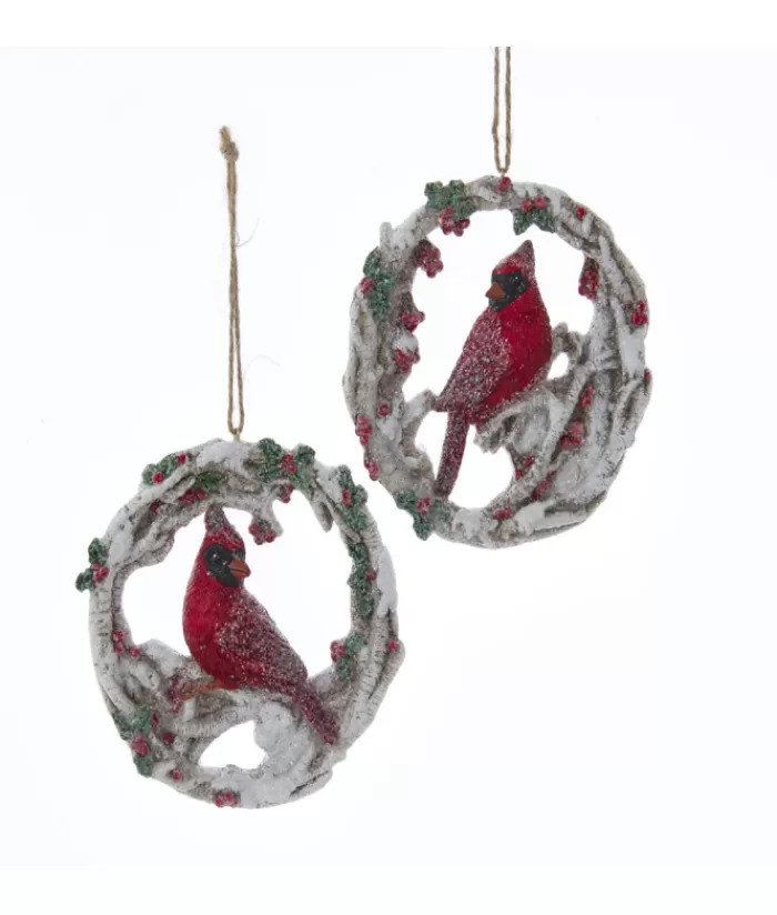 Boutique de Noël Animaux*Birch Berry With Cardinal Ornament