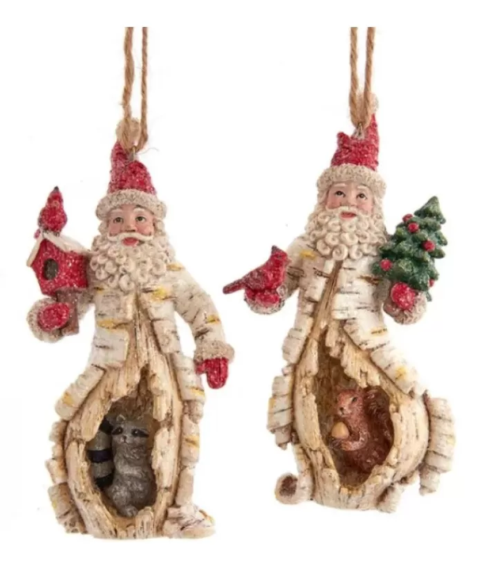 Boutique de Noël Animaux*Birch Santa With Raccoon Ornament