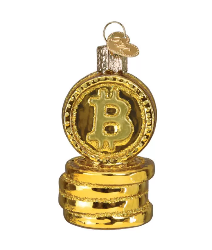 Boutique de Noël Divers*Bitcoin Glass Ornament