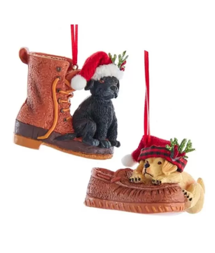 Boutique de Noël Black Dog In Boot Ornament