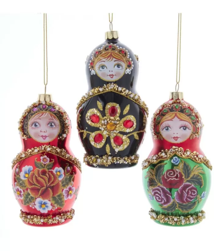 Boutique de Noël Black Russian Doll Glass Ornament