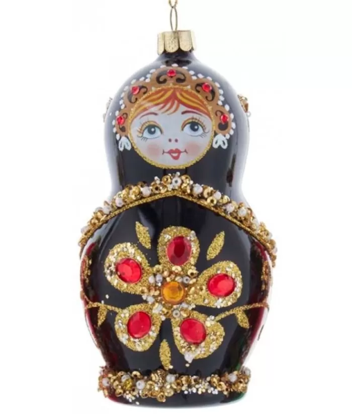 Boutique de Noël Divers*Black Russian Doll Glass Ornament