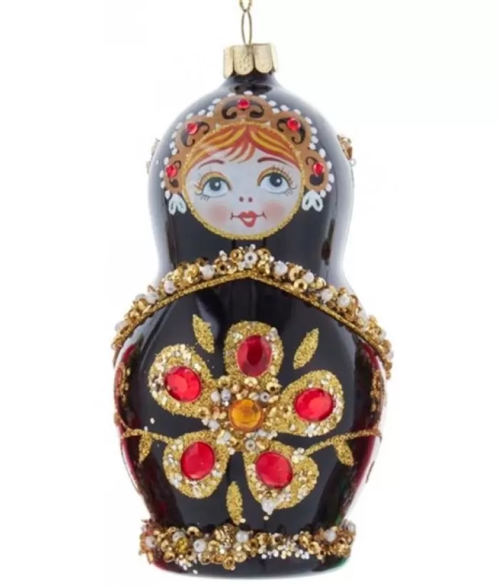 Boutique de Noël Black Russian Doll Glass Ornament