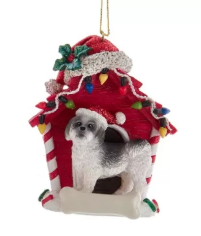 Boutique de Noël Black Shih-Tzu Ornament With Doghouse