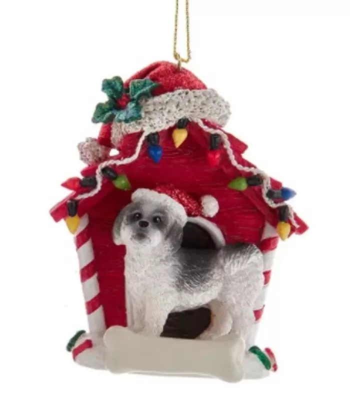 Boutique de Noël Chiens*Black Shih-Tzu Ornament With Doghouse