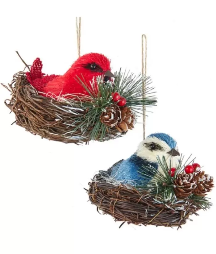 Boutique de Noël Blue Jay In Nest Ornament