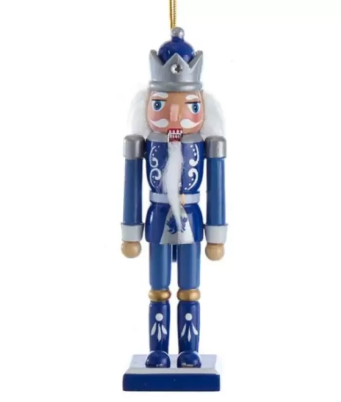 Boutique de Noël Blue/Wht Nutcrackr Crown Ornament