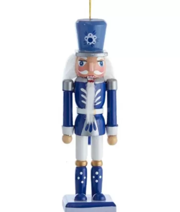 Boutique de Noël Blue/Wht Nutcrackr Crown Ornament