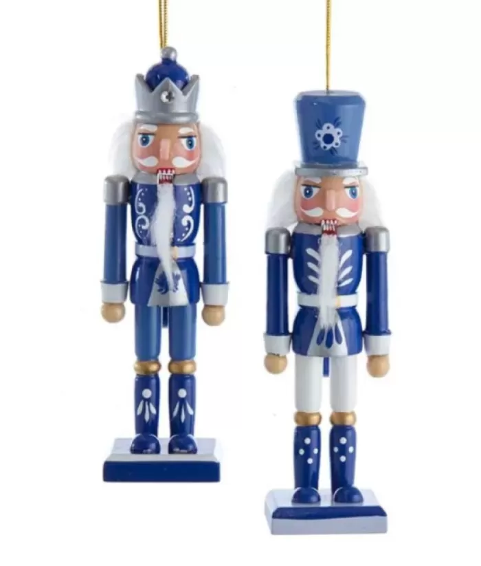 Boutique de Noël Blue/Wht Nutcrackr Crown Ornament