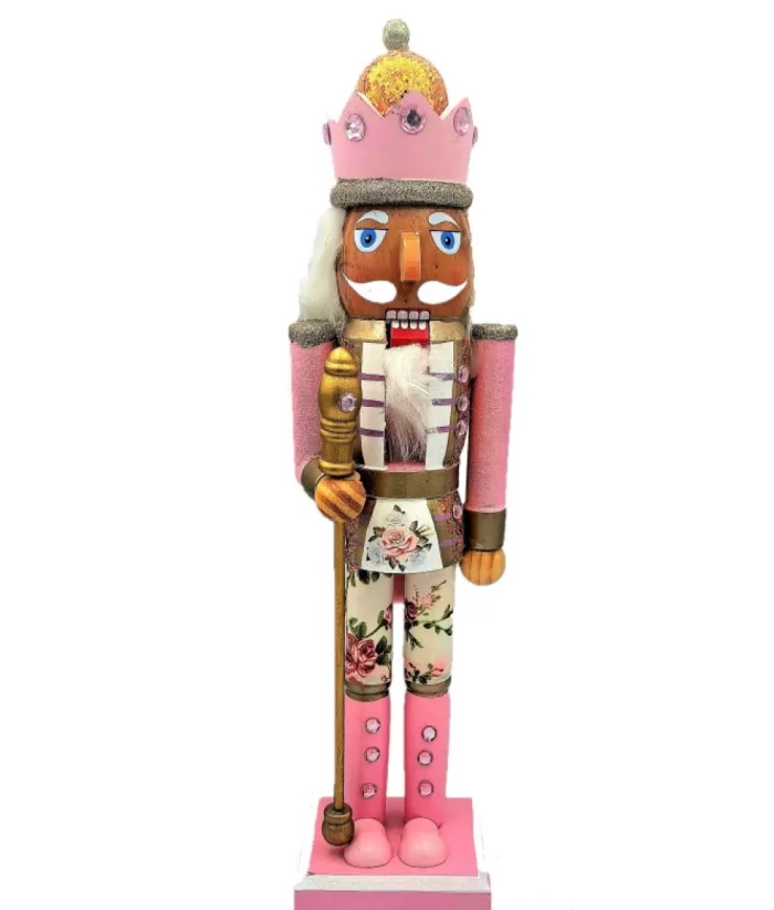 Boutique de Noël Bohemian Chic (Boho) Themed Nutcracker With Sceptre, 15" Tall