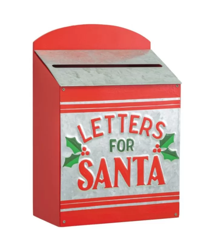 Boutique de Noël Boite Aux Lettres Rouge, Pour Le Père Noël, 11" De Haut
