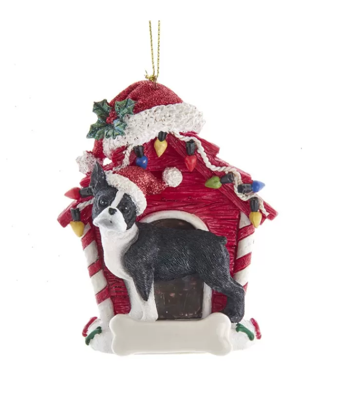 Boutique de Noël Chiens*Boston Terrier Ornament With Doghouse