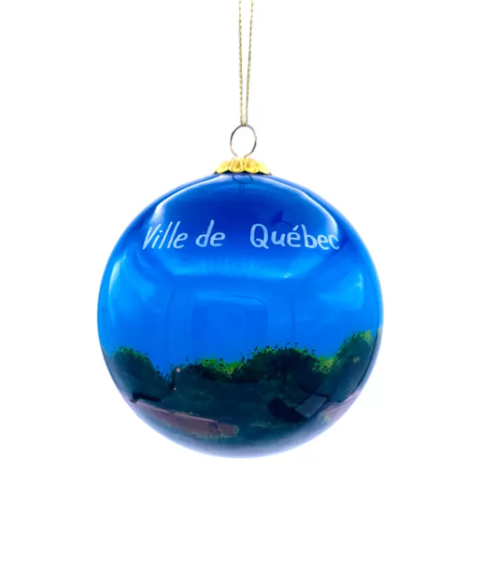 Boutique de Noël Nos Exclusivités*Boule Bleue En Verre Chateau Frontenac