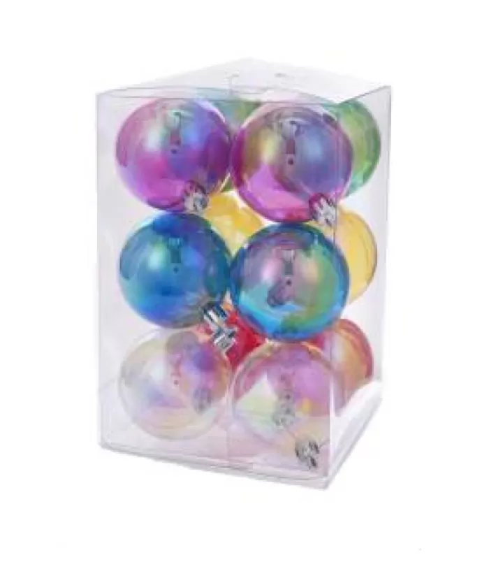 Boutique de Noël Divers*Box Of 12 Coloured Plastic Balls, 60Mm