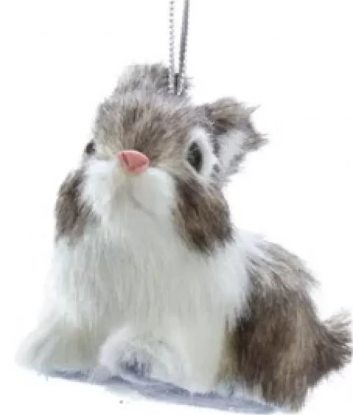 Boutique de Noël Brown And White Furry Bunny Ornament