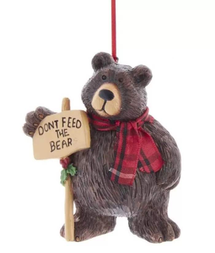 Boutique de Noël Brown Bear ''Don'T Feed The Bear'' Ornament