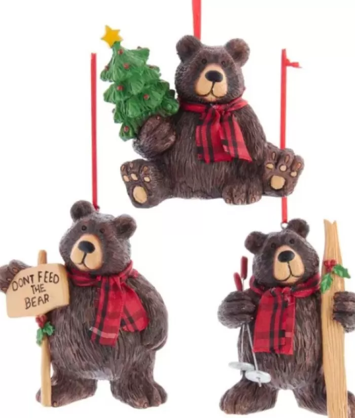 Boutique de Noël Animaux*Brown Bear With Tree Ornament