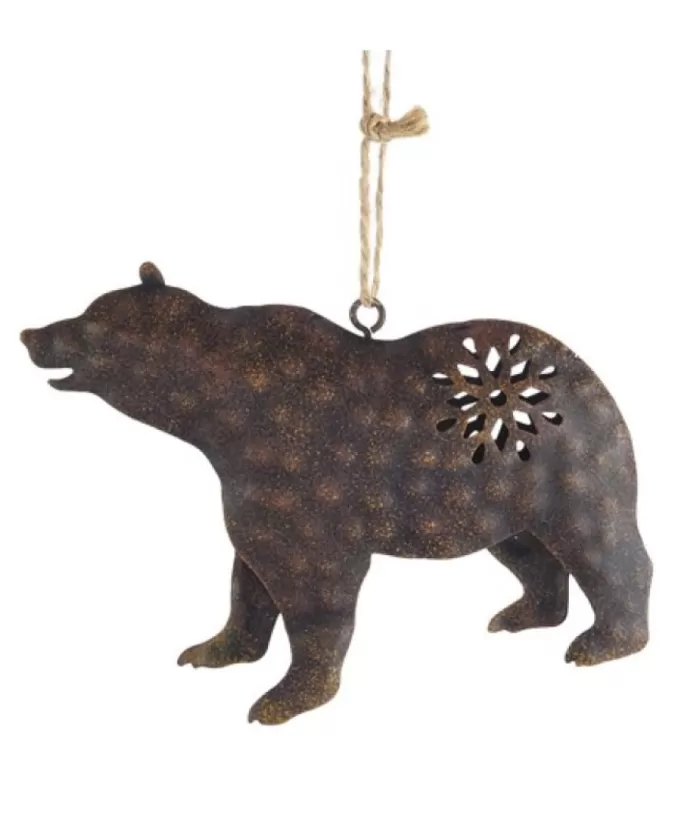 Boutique de Noël Brown Metal Bear Ornament