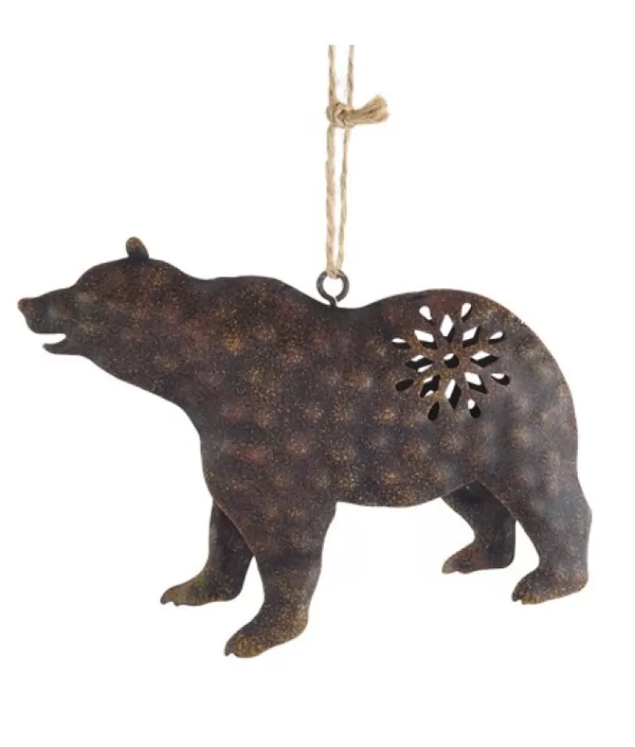 Boutique de Noël Animaux*Brown Metal Bear Ornament