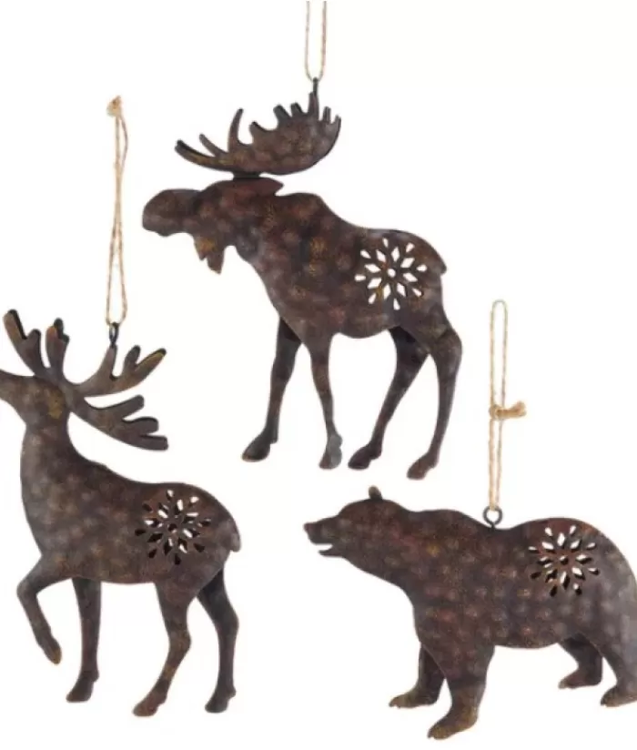 Boutique de Noël Animaux*Brown Metal Deer Ornament